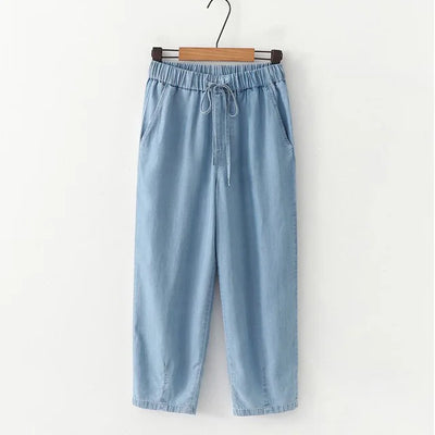 Jilena - High-waisted Lyocell Denim Pants