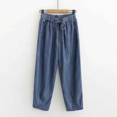 Jilena - High-waisted Lyocell Denim Pants