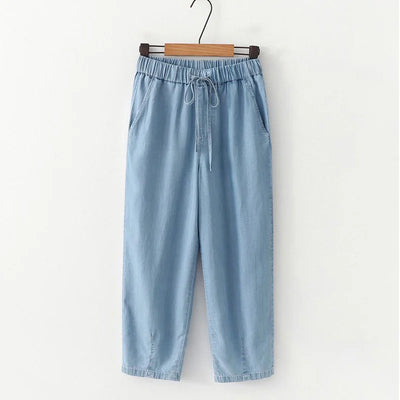 Jilena - High-waisted Lyocell Denim Pants