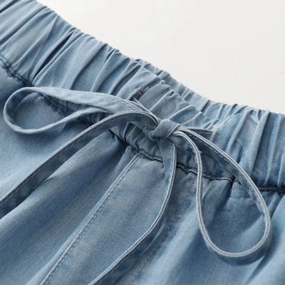 Jilena - High-waisted Lyocell Denim Pants