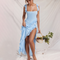 ROMINA - Gerimpelde Maxi-jurk met Splits