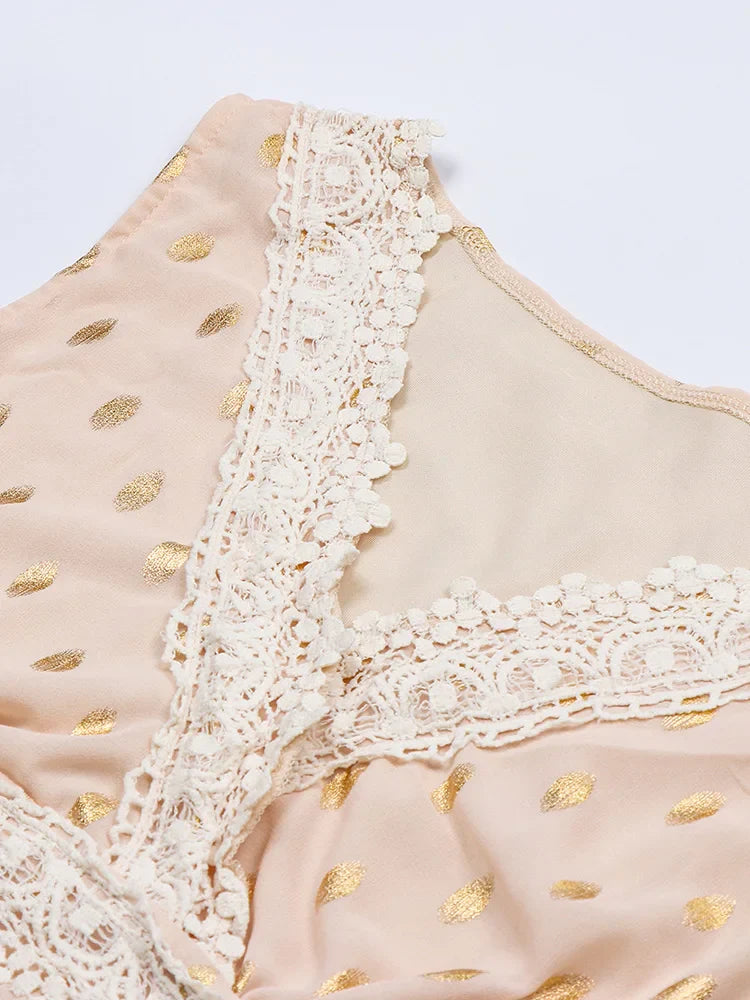 Iris - stijlvolle boho kanten maxi jurk