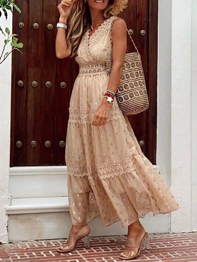 Iris - stijlvolle boho kanten maxi jurk