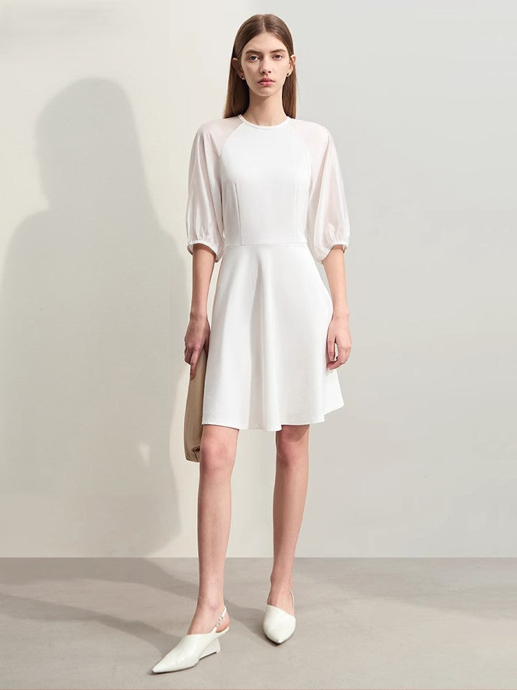 Bridget | Elegante A-lijn Jurk met Transparante Mouwen