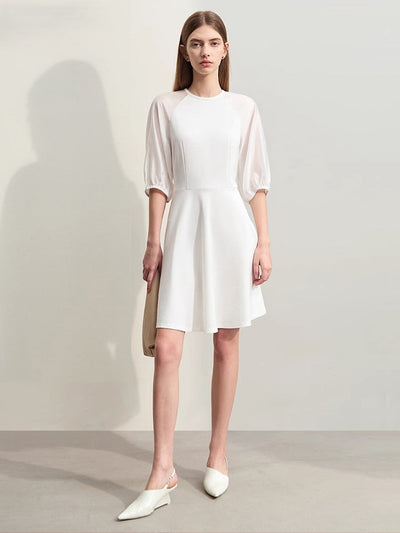 Bridget | Elegante A-lijn Jurk met Transparante Mouwen
