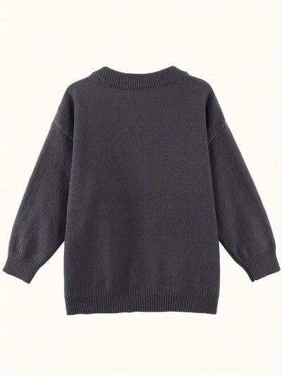 Britney | Oversized V-Hals Trui met Lange Mouwen voor Dames