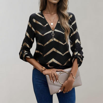 FAITH | Modieuze damesblouse met ritssluiting