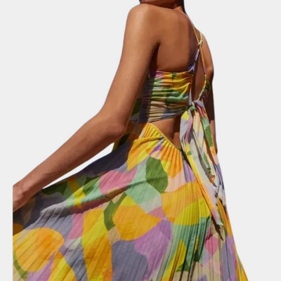Fabienne - Stylish and colorful pleated women's dress