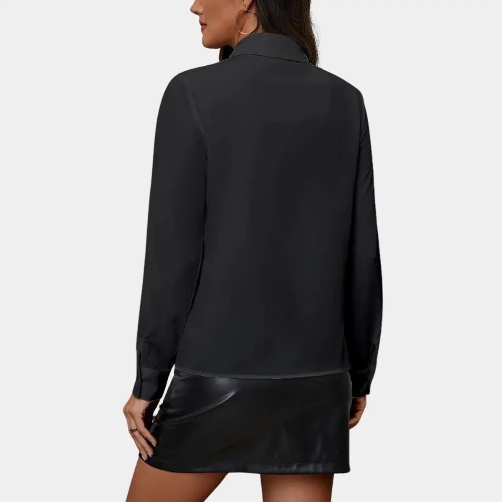 Ketty - Classic Blouse with Ruffle Details for Women