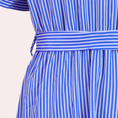 Irina - Gestreepte dames maxi-jurk met ceintuur