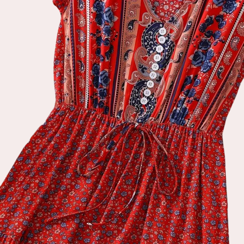 Ludmila - Bloemige boho jurk voor dames