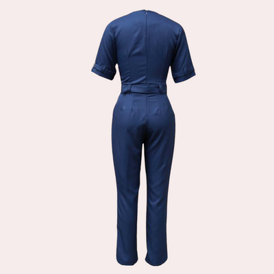 Elegant women's jumpsuit with V-neck