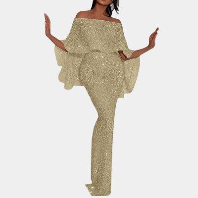 Alayna - elegante off-shoulder paillettenjurk