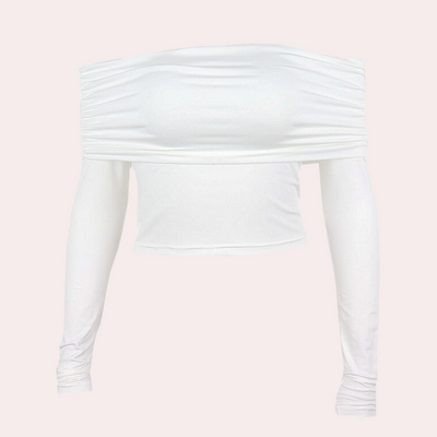 Damestop met lange mouwen en off-shoulder