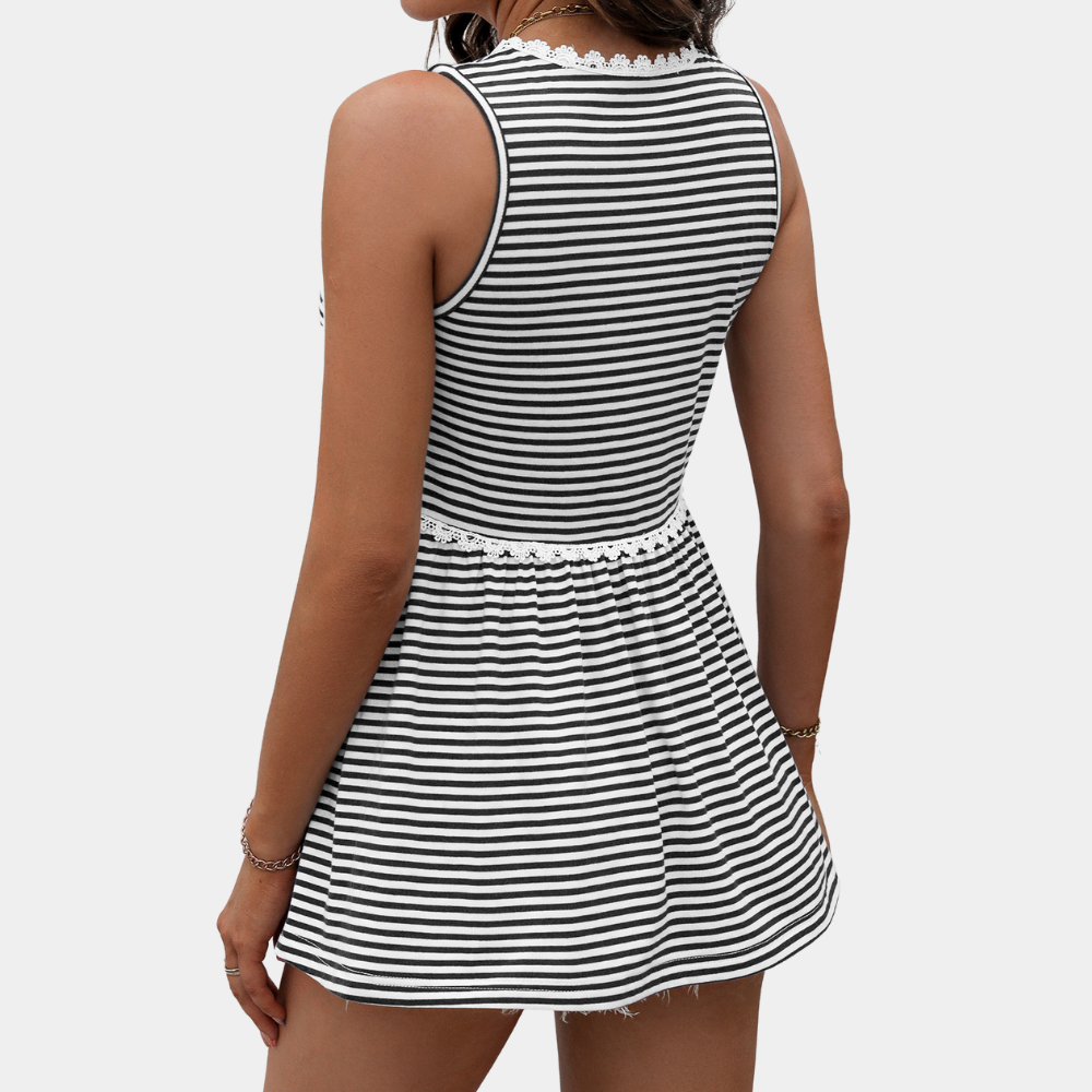 Women's striped knitted tank top