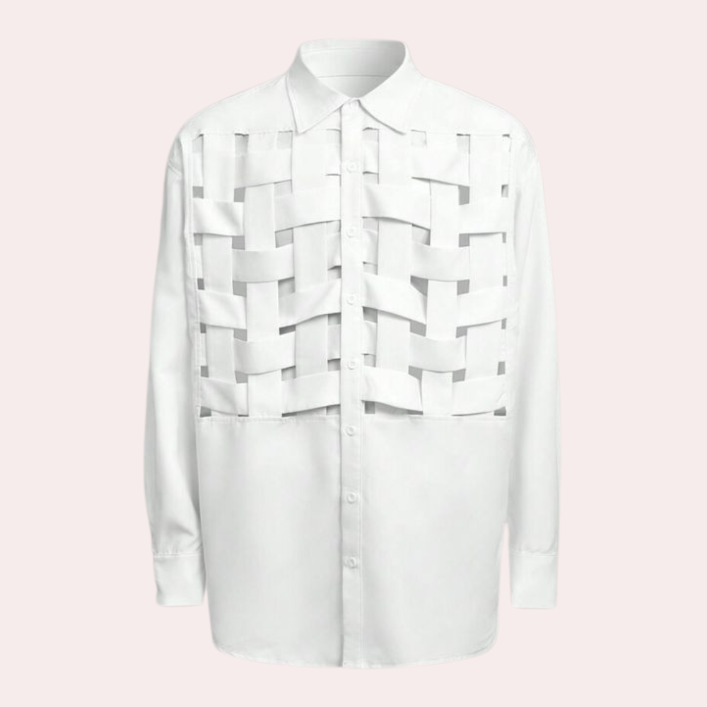 Zbigniew - Casual en Elegante Herenshirt met Vlechtwerk