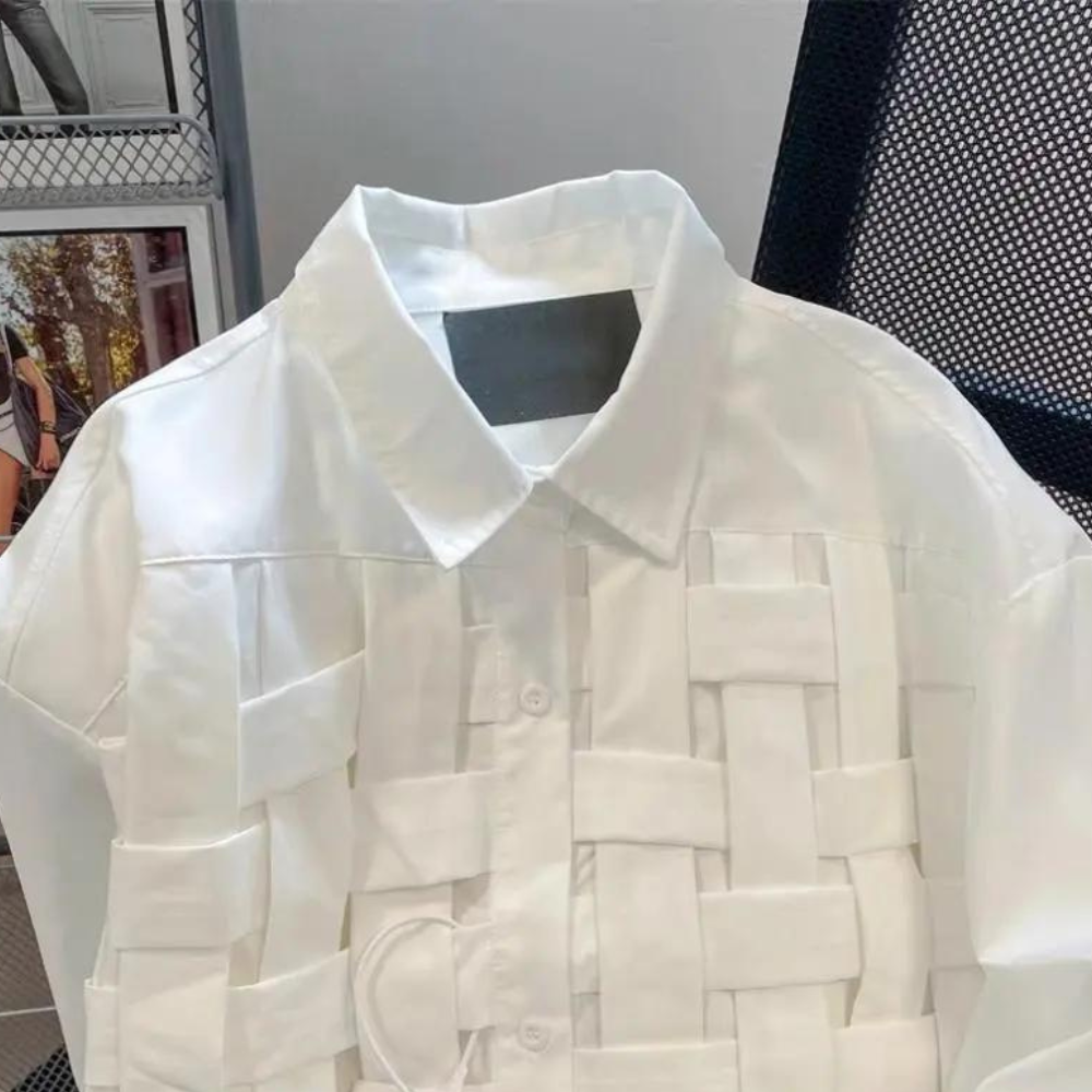 Zbigniew - Casual en Elegante Herenshirt met Vlechtwerk