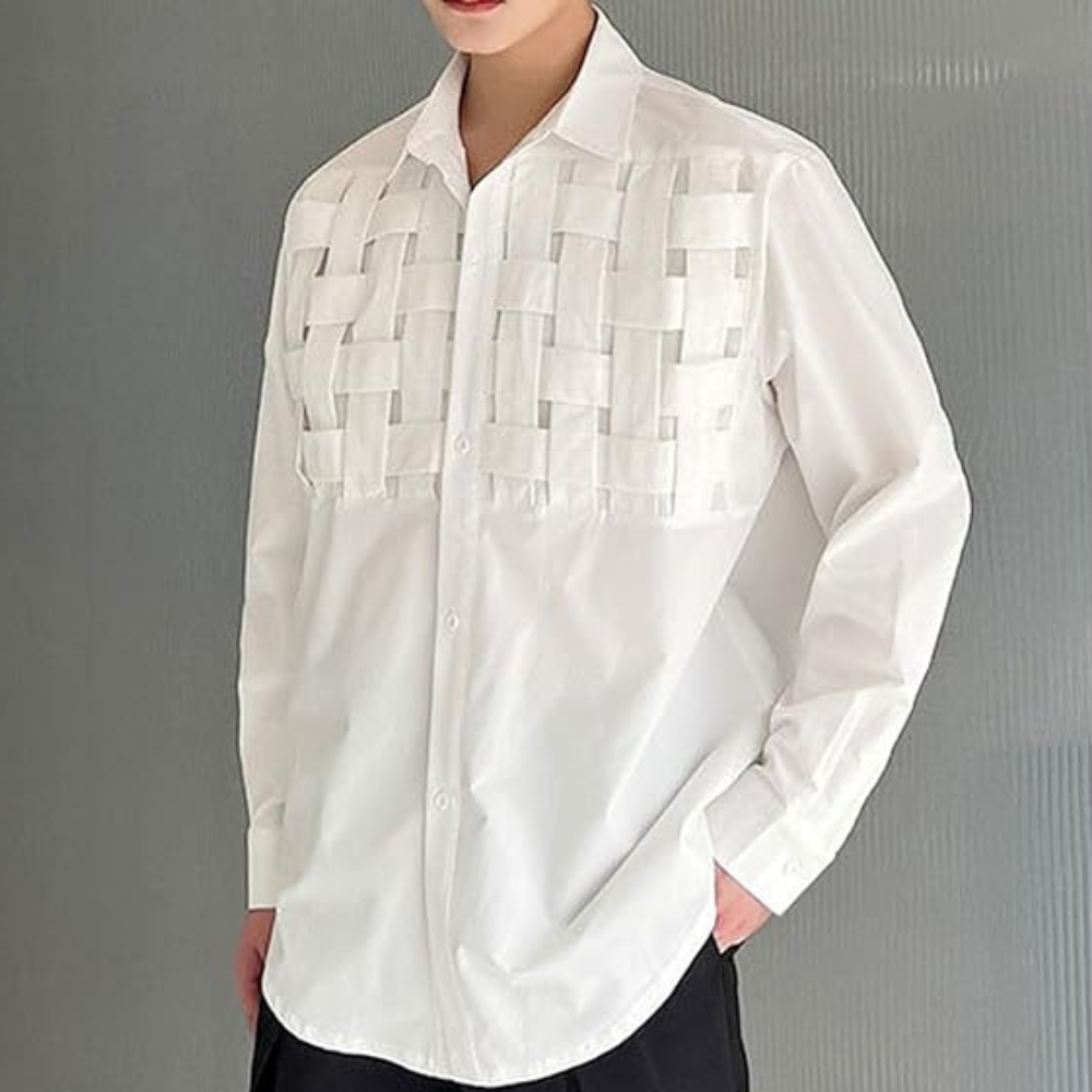 Zbigniew - Casual en Elegante Herenshirt met Vlechtwerk