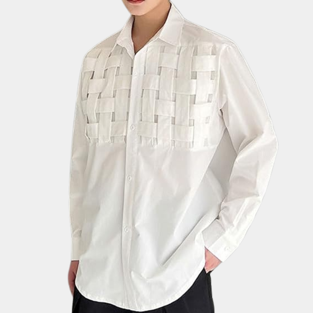 Zbigniew - Casual en Elegante Herenshirt met Vlechtwerk