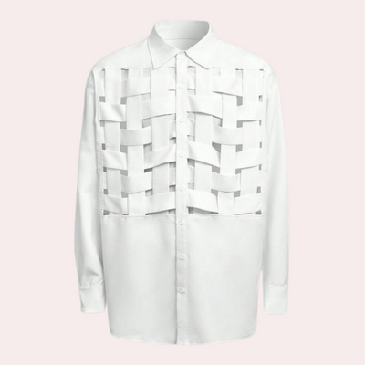Zbigniew - Casual en Elegante Herenshirt met Vlechtwerk