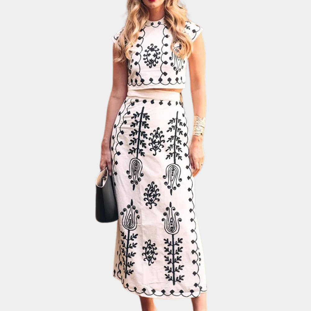 Karin - Fashionably printed 2-piece ladies' set