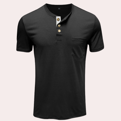 Xaver - Stijlvol T-shirt met knoopjes voor heren