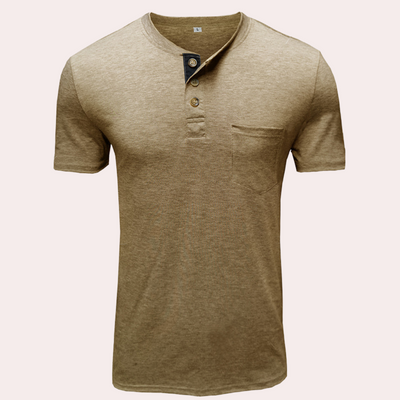 Xaver - Stijlvol T-shirt met knoopjes voor heren