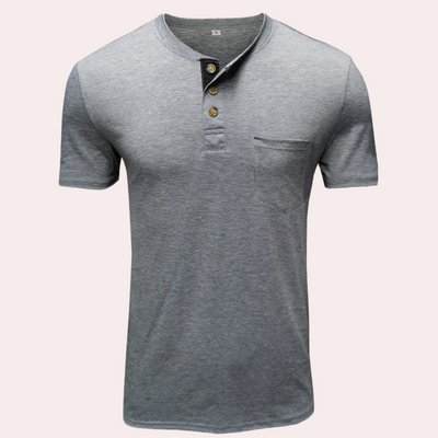 Xaver - Stijlvol T-shirt met knoopjes voor heren