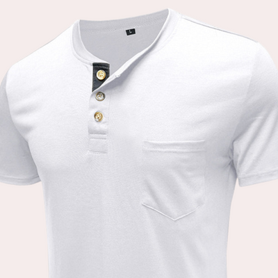 Xaver - Stijlvol T-shirt met knoopjes voor heren