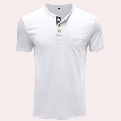 Xaver - Stijlvol T-shirt met knoopjes voor heren