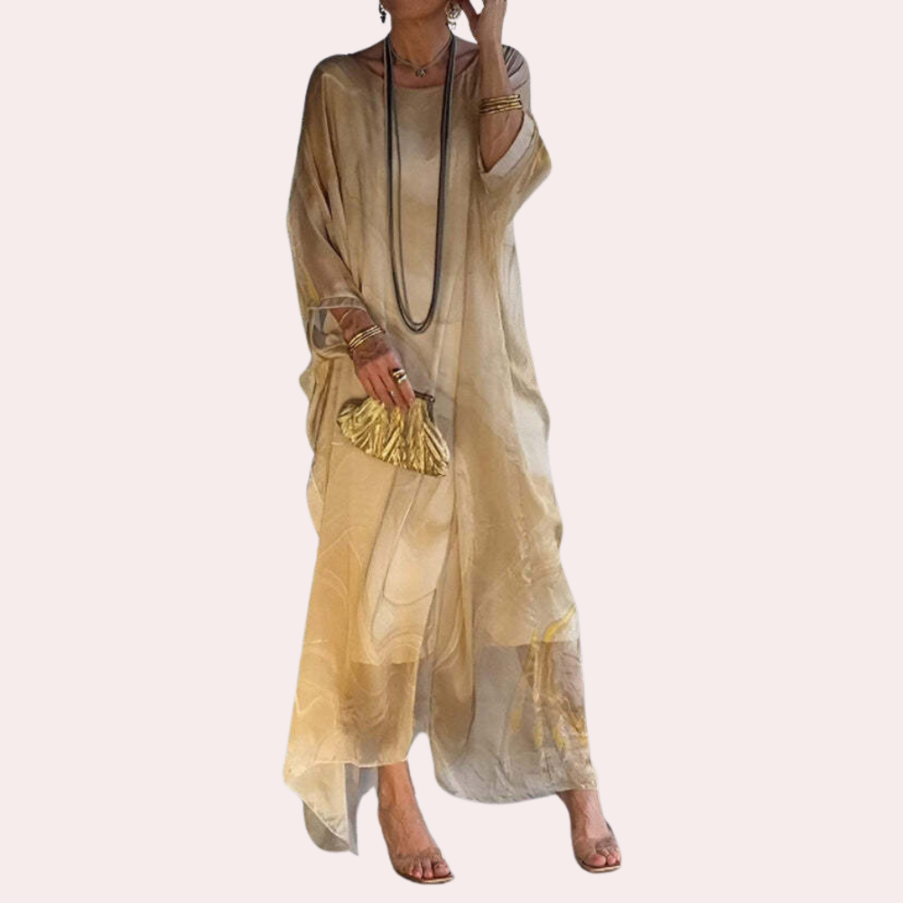 Lucy - Luchtige zomerjurk met marmerpatroon