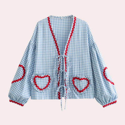 Seraphine - Modieuze Dames Top met Hart-Applicatie