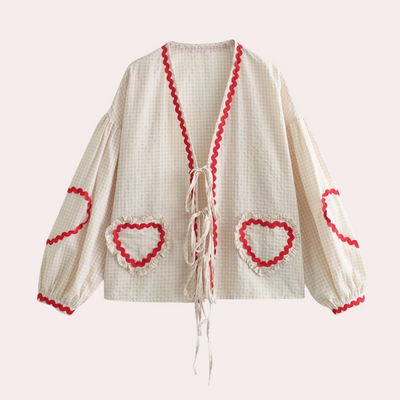 Seraphine - Modieuze Dames Top met Hart-Applicatie