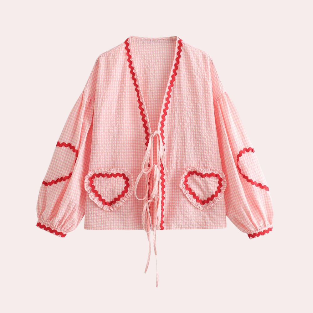 Seraphine - Modieuze Dames Top met Hart-Applicatie