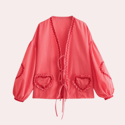 Seraphine - Modieuze Dames Top met Hart-Applicatie