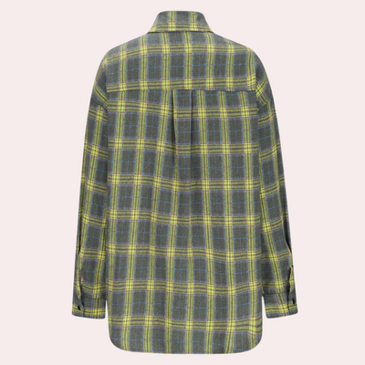 Iryna - Fashionable checked women's shirt with long sleeves