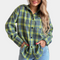 Iryna - Fashionable checked women's shirt with long sleeves