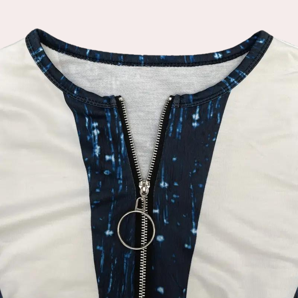 Leocadia - Modern long sleeve shirt for women with zipper