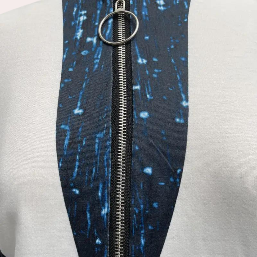 Leocadia - Modern long sleeve shirt for women with zipper