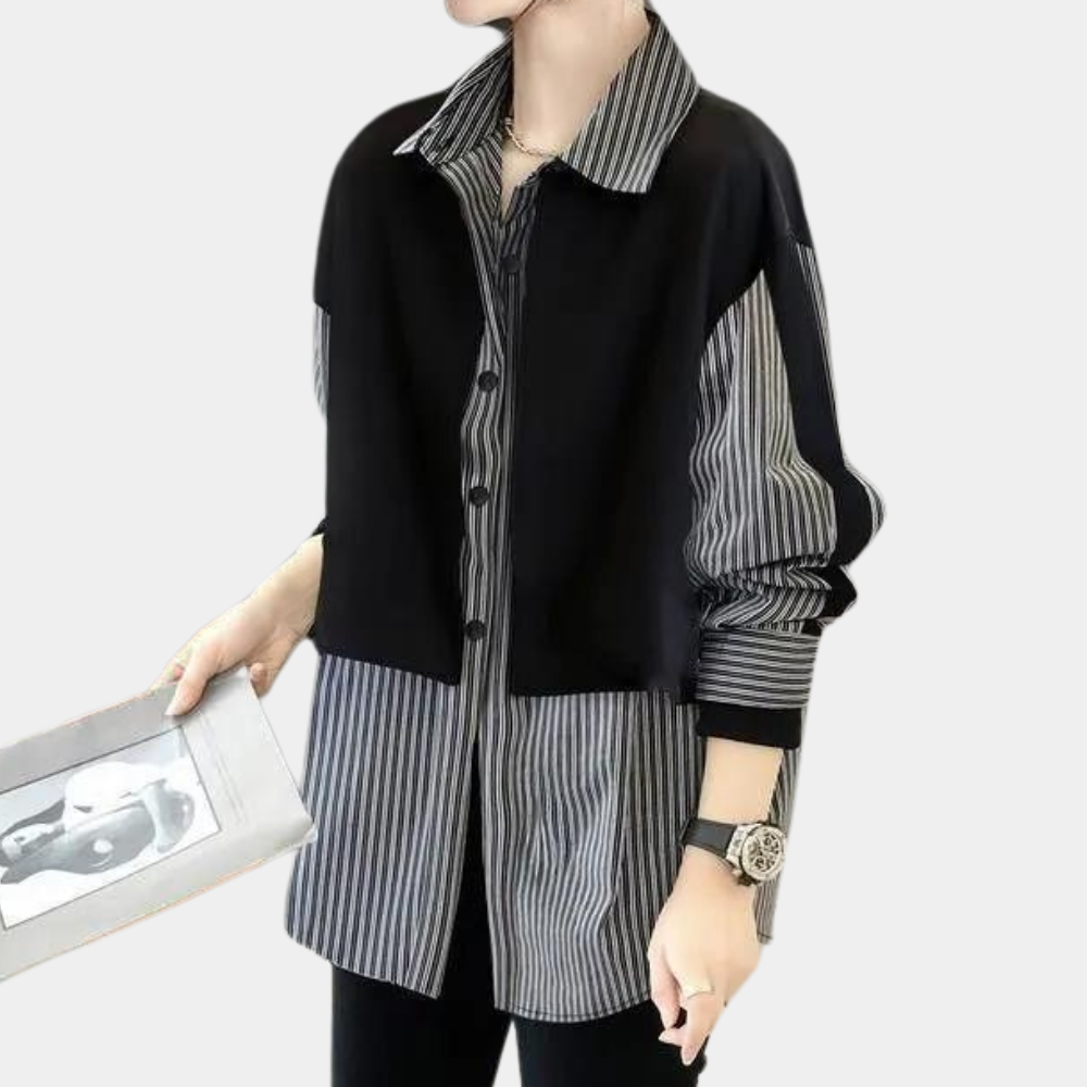 Eilidh - Stylish striped long sleeve shirt for her