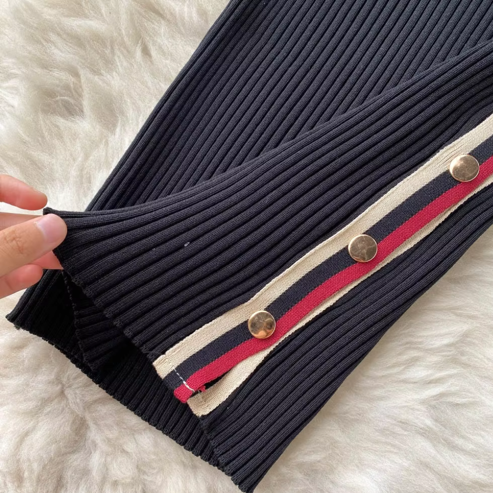 Eluned - Trendy gebreide jurk met koude schouders voor dames