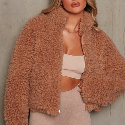 Elinore - Chic Fuzzy Coat for Women 