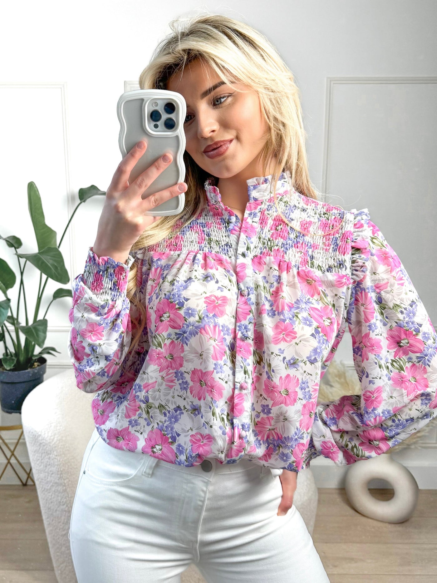 Caith - Bloom Blouse met Lange Mouwen