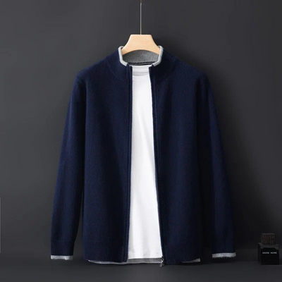 Merino - Heren wollen vest met rits