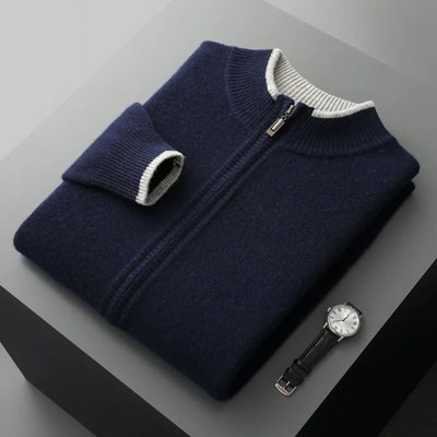 Merino - Heren wollen vest met rits
