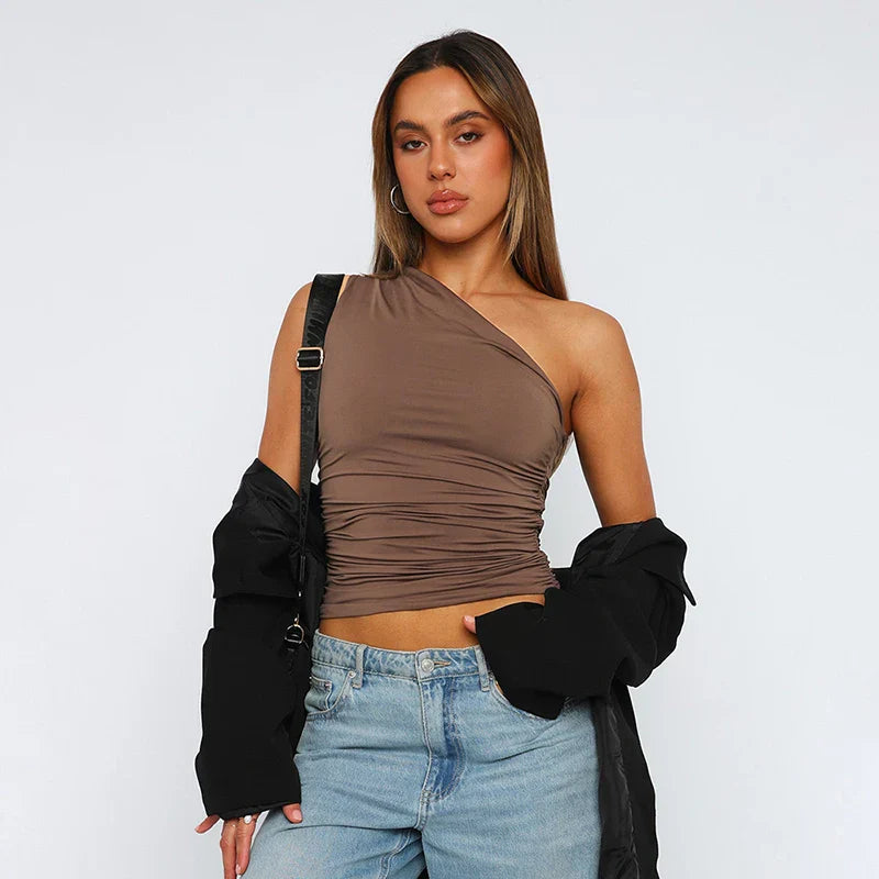 Danique - One-Shoulder Tanktop met Blote Rug