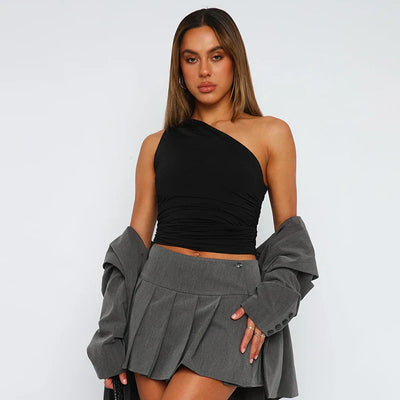 Danique - One-Shoulder Tanktop met Blote Rug