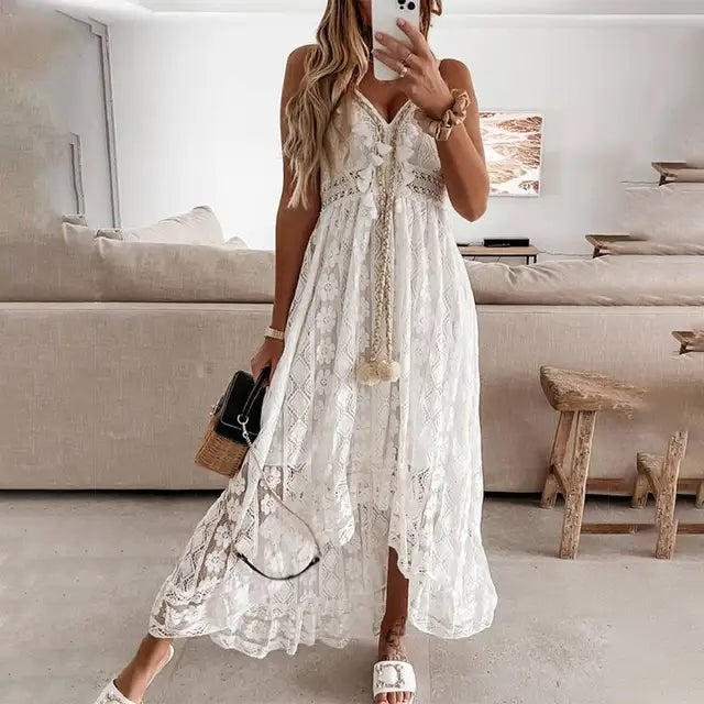 Nomi - casual kanten strandjurk