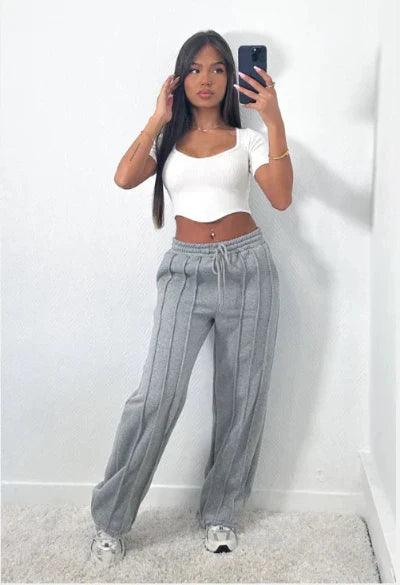 Margarieta - Casual Broek Met Wijde Pijpen Voor Vrouwen