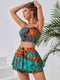 Caroline | Tropische Tweedelige Set met Bandeau Top en Shorts